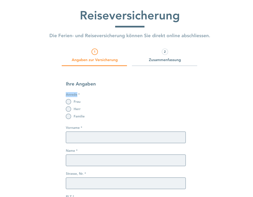Reiseversicherung mit Zahlungsmoeglichkeit